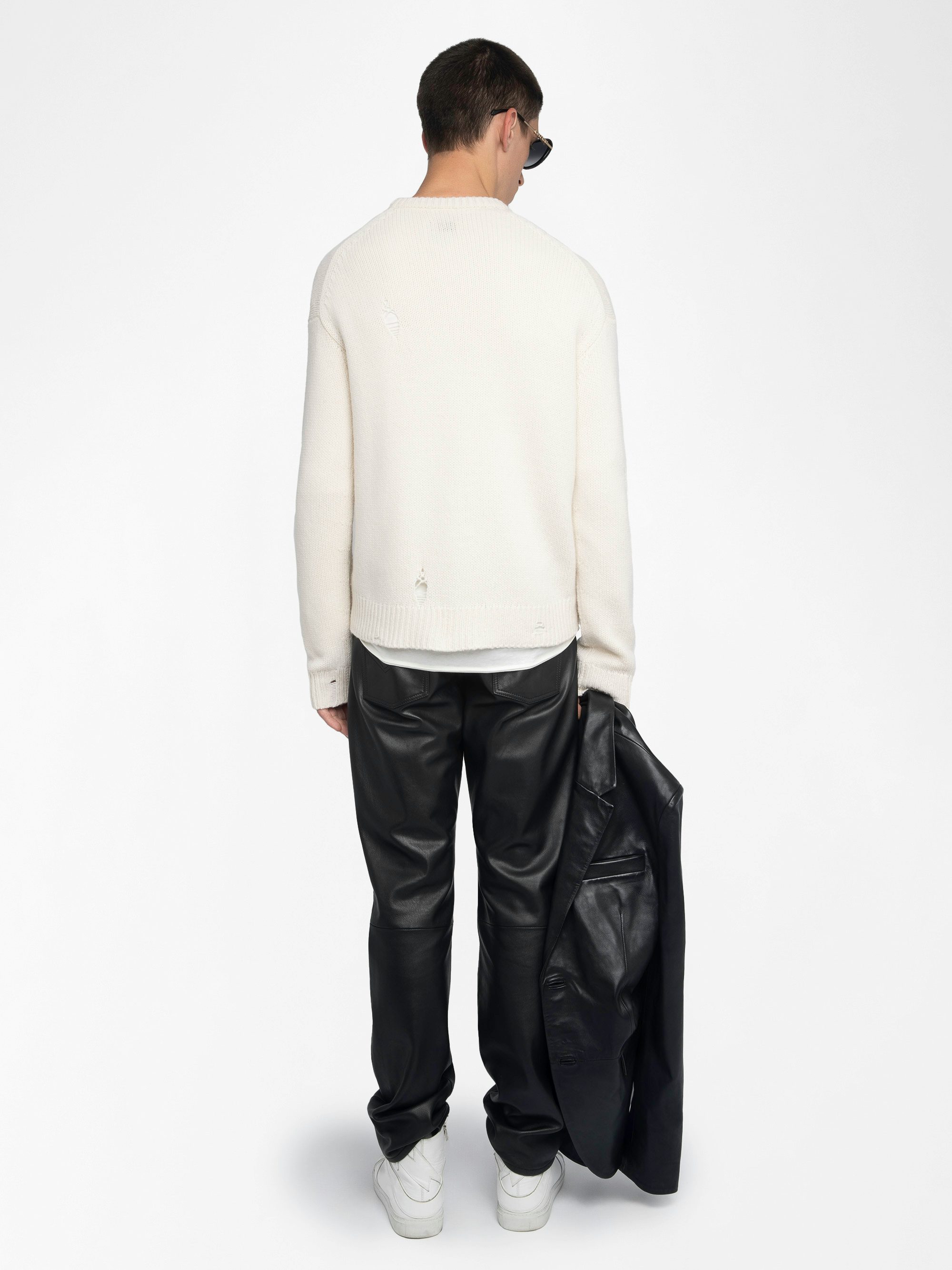 Marko Jumper 100% Merino Wool - Jumper with round neck and skull embroidery.